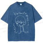Unisex Japanese Art Yoshitomo Nara Printed Washed Tee