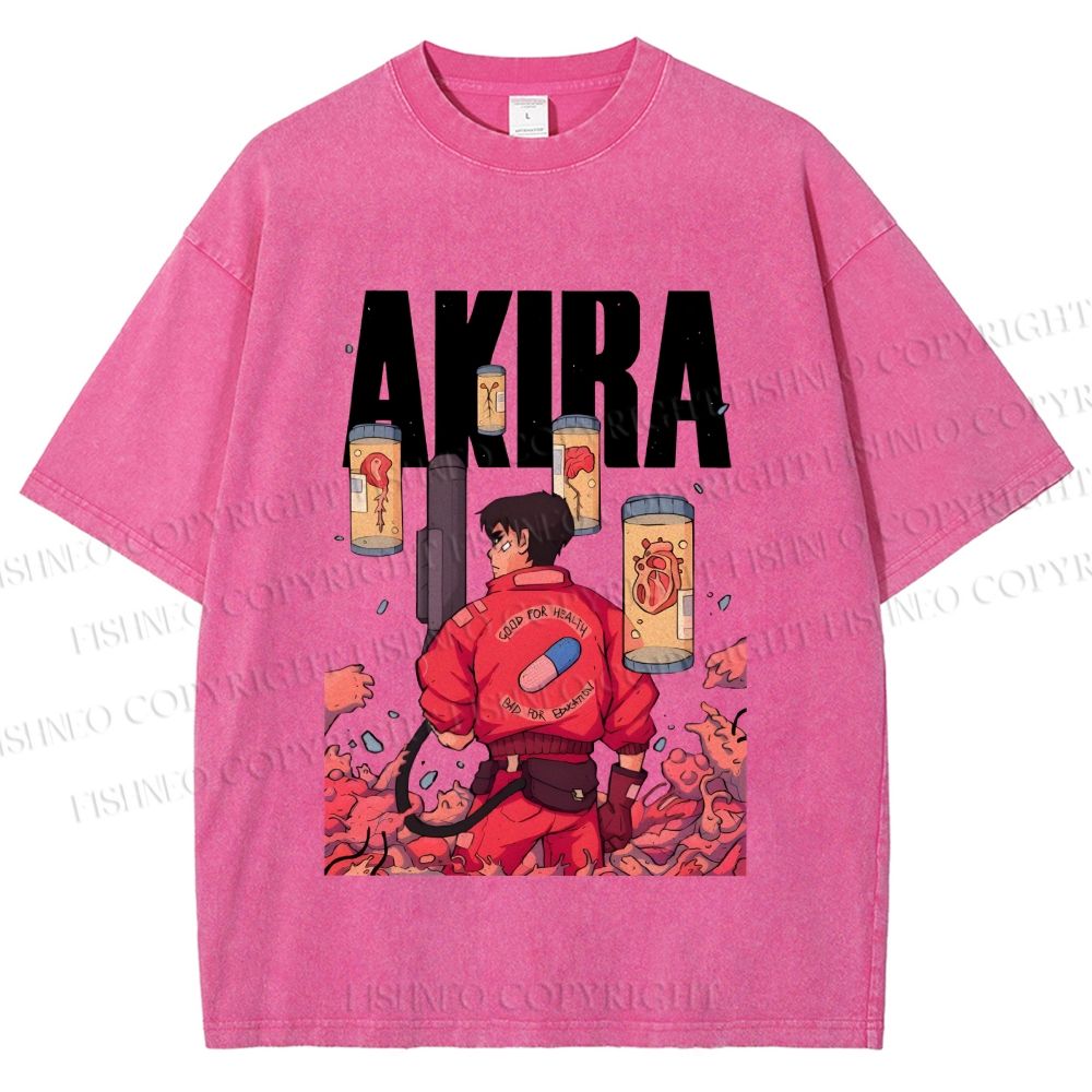 Unisex Akira Printed Washed Tee