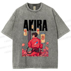 Unisex Akira Printed Washed Tee