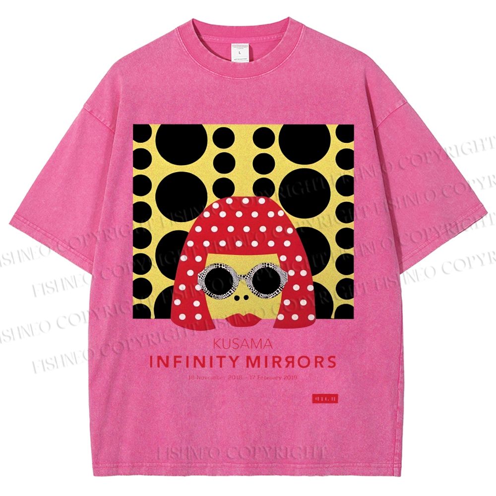 Unisex Japanese Yayoi Kusama Woman Printed Washed Tee