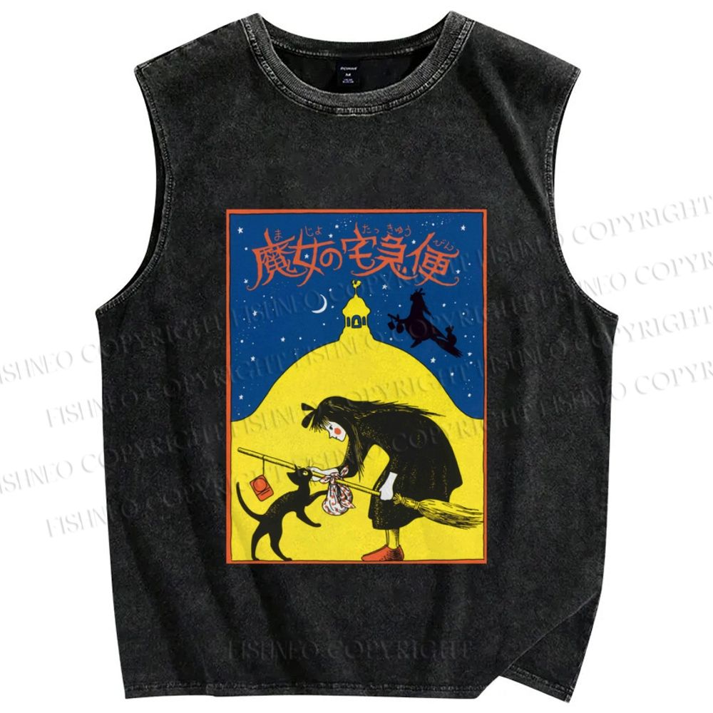 Unisex Halloween Printed Washed Tank Top