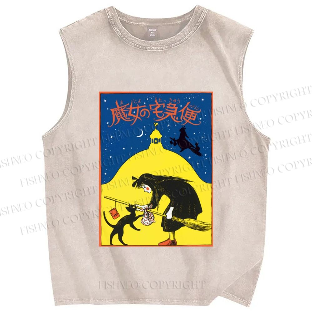 Unisex Halloween Printed Washed Tank Top