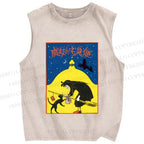 Unisex Halloween Printed Washed Tank Top