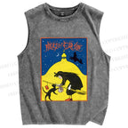 Unisex Halloween Printed Washed Tank Top