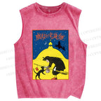 Unisex Halloween Printed Washed Tank Top