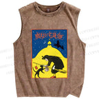 Unisex Halloween Printed Washed Tank Top