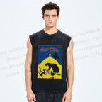 Unisex Halloween Printed Washed Tank Top