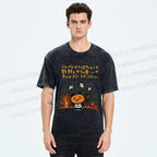 Unisex Halloween Printed Washed Tee