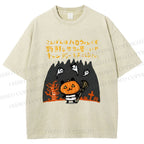 Unisex Halloween Printed Washed Tee