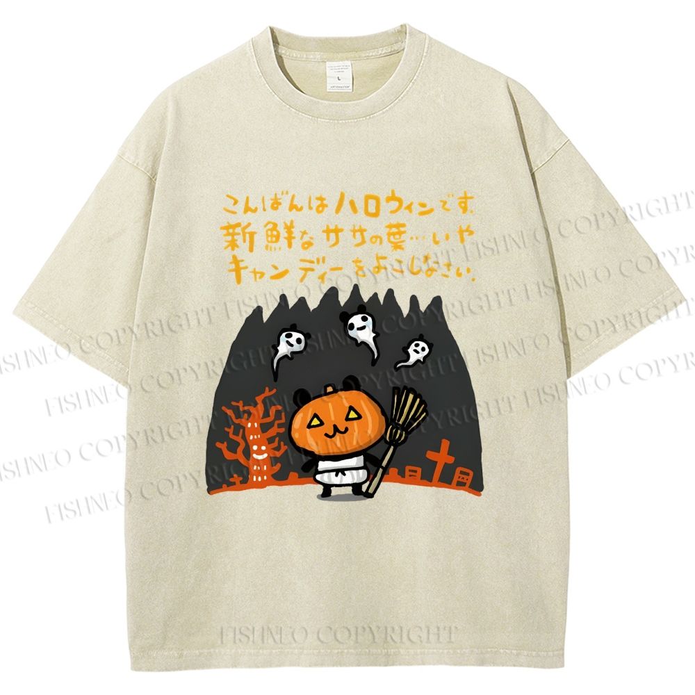 Unisex Halloween Printed Washed Tee