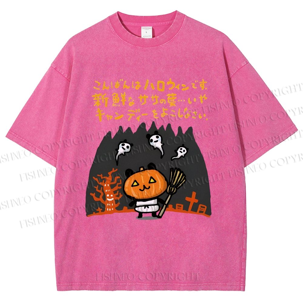 Unisex Halloween Printed Washed Tee