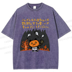 Unisex Halloween Printed Washed Tee