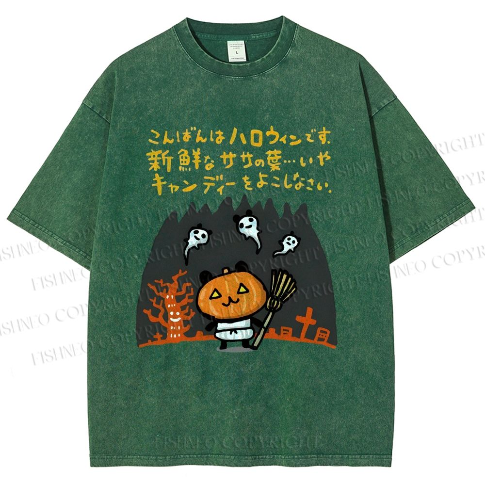 Unisex Halloween Printed Washed Tee