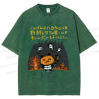 Unisex Halloween Printed Washed Tee
