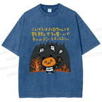 Unisex Halloween Printed Washed Tee