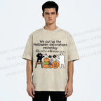 Unisex Halloween Printed Washed Tee