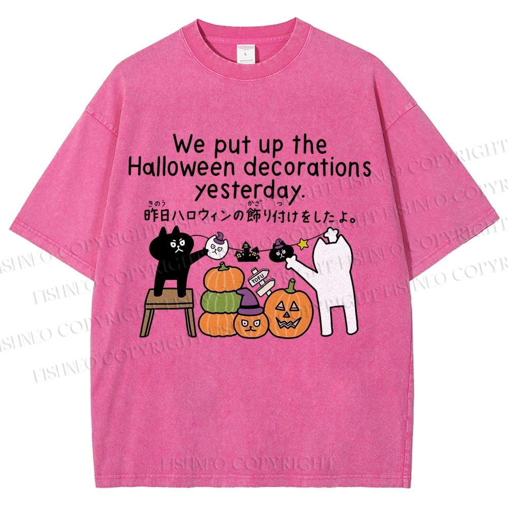 Unisex Halloween Printed Washed Tee
