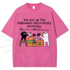 Unisex Halloween Printed Washed Tee