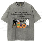 Unisex Halloween Printed Washed Tee