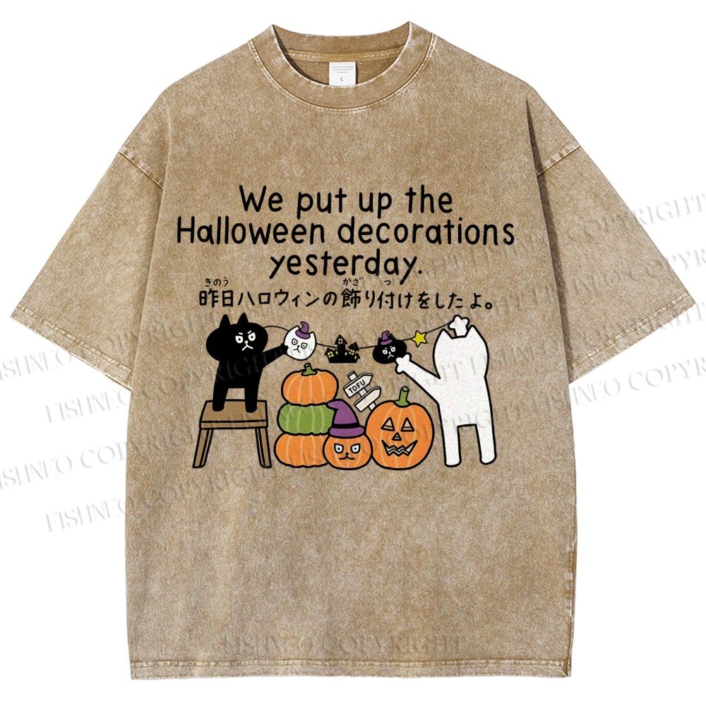 Unisex Halloween Printed Washed Tee