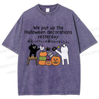 Unisex Halloween Printed Washed Tee