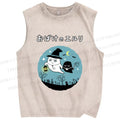 Unisex Halloween Printed Washed Tank Top