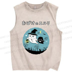 Unisex Halloween Printed Washed Tank Top