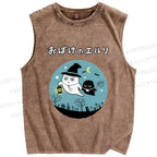 Unisex Halloween Printed Washed Tank Top
