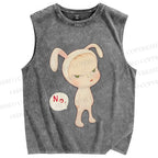 Unisex Yoshitomo Nara Printed Washed Tank Top