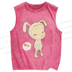 Unisex Yoshitomo Nara Printed Washed Tank Top