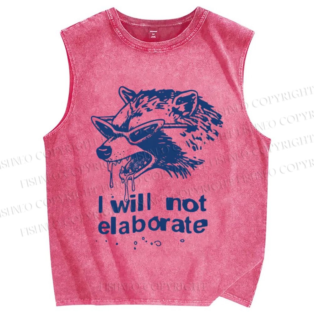 Unisex Crazy Opossum Cool I Will Not Elaborate Printed Washed Tank Top