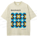 Unisex Bauhaus Geometric Circle Printed Washed Tee