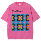 Unisex Bauhaus Geometric Circle Printed Washed Tee
