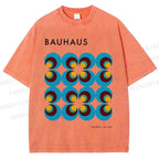 Unisex Bauhaus Geometric Circle Printed Washed Tee
