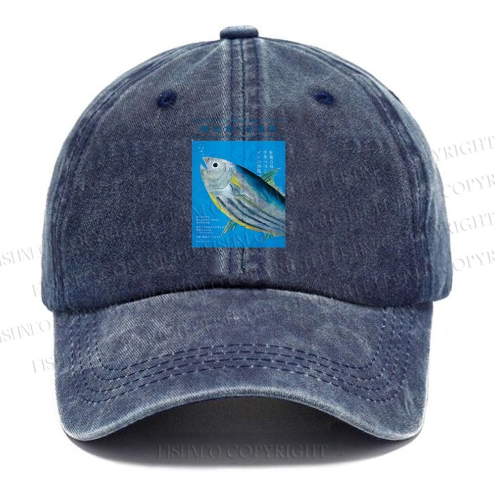 Unisex Unisex Vintage Japanese Fish Poster  Vintage Casual Washed Cap Casual Washed Cap