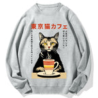 Tokyo Cat Cotton Sweatshirt