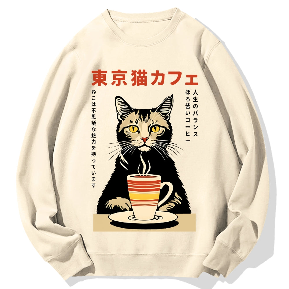 Tokyo Cat Cotton Sweatshirt