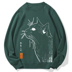 Cat Printed Cotton Sweatshirt