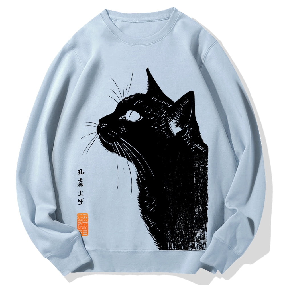 Cat Printed Cotton Sweatshirt