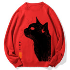 Cat Printed Cotton Sweatshirt
