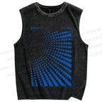 Unisex Bauhaus Design Printed Washed Tank Top