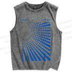 Unisex Bauhaus Design Printed Washed Tank Top