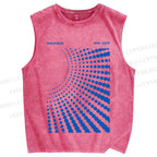 Unisex Bauhaus Design Printed Washed Tank Top