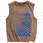 Unisex Bauhaus Design Printed Washed Tank Top