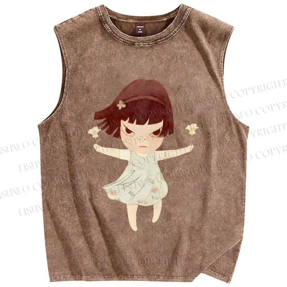 Unisex Fierce Girl Printed Washed Tank Top