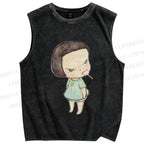 Unisex Yoshitomo Nara lollipop Printed Washed Tank Top