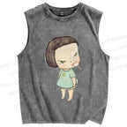 Unisex Yoshitomo Nara lollipop Printed Washed Tank Top