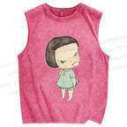 Unisex Yoshitomo Nara lollipop Printed Washed Tank Top