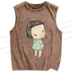 Unisex Yoshitomo Nara lollipop Printed Washed Tank Top
