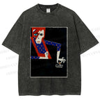 Unisex David Bowie Vintage Graffiti Printed Washed Tee